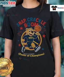 Official Denver Nuggets Snap Crackle Boom Independence Day Ladies Tee showcasing team pride and festive style.