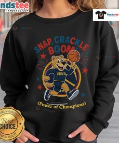 Official Denver Nuggets Snap Crackle Boom Independence Day sweatshirt featuring vibrant team colors and logo.