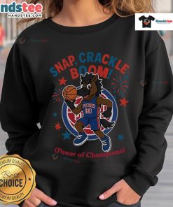 Alt Text: Official Detroit Pistons Snap Crackle Boom sweatshirt showcasing Independence Day design, perfect for fans.