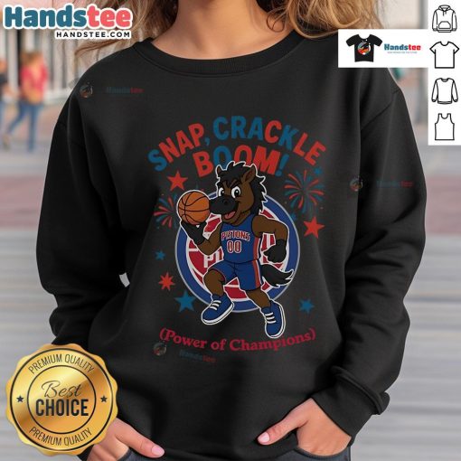 Alt Text: Official Detroit Pistons Snap Crackle Boom sweatshirt showcasing Independence Day design, perfect for fans.