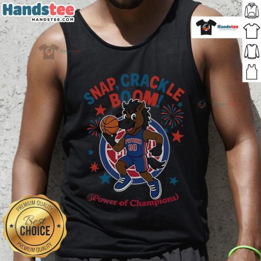 Official Detroit Pistons Snap Crackle Boom tank top for Independence Day, showcasing team spirit and summer style.