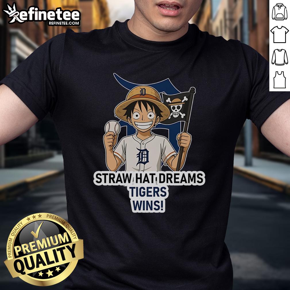 Official Detroit Tigers Monkey D. Luffy Straw Hat Dreams Wins T Shirt Official Detroit Tigers Monkey D. Luffy T-Shirt featuring Straw Hat Dreams design, perfect for fans and collectors.