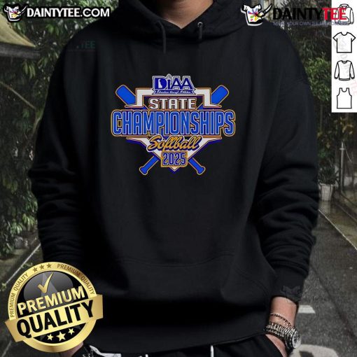 2025 DIAA State Softball Championships hoodie logo featuring vibrant design and team spirit for fans and players.