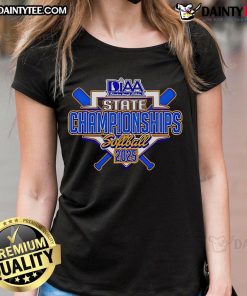 '2025 Official DIAA State Softball Championships logo on a ladies tee, showcasing vibrant colors and sporty design.'