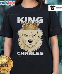 Official Dog King Charles Ladies Tee featuring a stylish design and vibrant colors, perfect for dog lovers.