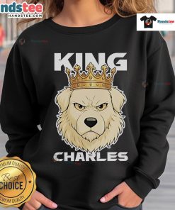 Cozy Official Dog King Charles Sweatshirt featuring a playful design, perfect for dog lovers and fashion enthusiasts.