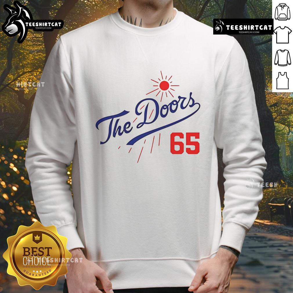 Official Doors Summer Baseball 65 La Dodgers Sweatshirt Official LA Dodgers Summer Baseball sweatshirt in blue, featuring logo and comfortable fit for fans and casual wear.
