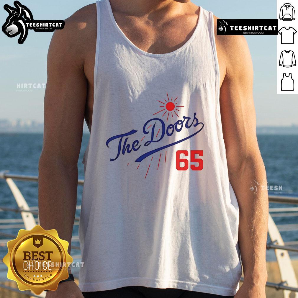Official Doors Summer Baseball 65 La Dodgers Tank Top Official LA Dodgers summer baseball tank top featuring vibrant team colors and logo, perfect for game day wear.