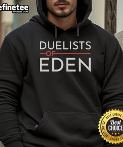 Official Duelists of Eden hoodie featuring a stylish design for fans of the game, perfect for casual wear or dueling events.