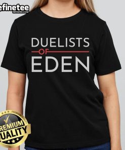 Official Duelists of Eden Ladies Tee featuring a stylish design for fans of the game. Perfect for casual wear.
