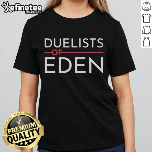 Official Duelists of Eden Ladies Tee featuring a stylish design for fans of the game. Perfect for casual wear.