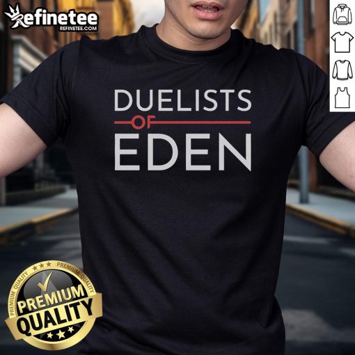 Official Duelists Of Eden T-Shirt featuring vibrant graphics and a stylish design for fans of the game.