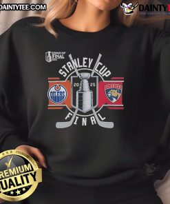 Official Edmonton Oilers vs Florida Panthers 2025 Stanley Cup Final Match-Up Sweatshirt, perfect for fans.