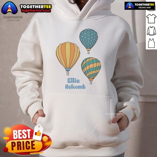 Official Ellie Holcomb hot air balloon hoodie featuring vibrant colors and a cozy design, perfect for fans and outdoor lovers.