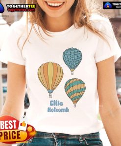 Official Ellie Holcomb hot air balloon ladies tee featuring vibrant colors and a stylish design for fans.