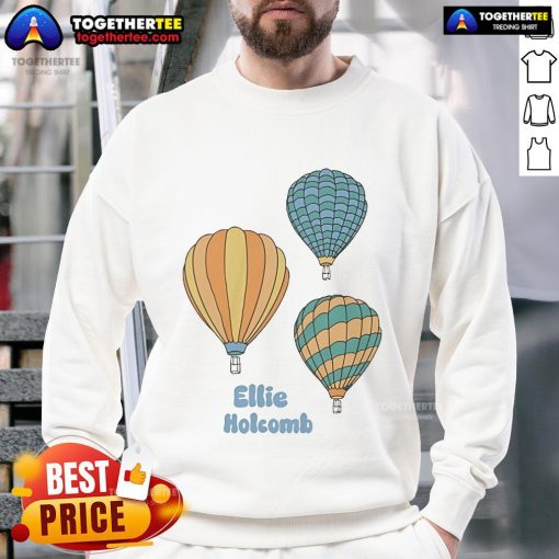 Official Ellie Holcomb hot air balloon sweatshirt featuring vibrant colors and cozy design for fans and fashion lovers.