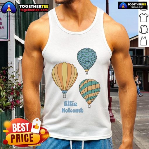 Official Ellie Holcomb hot air balloon tank top featuring vibrant colors and a trendy design for summer fashion.