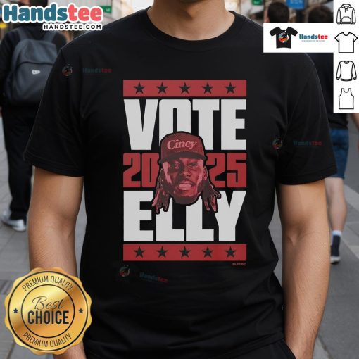 Official Elly De La Cruz 2025 Vote T-Shirt featuring a bold design for supporters of the rising baseball star.