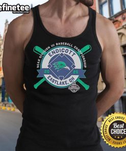 Alt Text: Official Endicott College NCAA Division III Baseball Championship tank top featuring vibrant colors and logo, Eastlake, OH 2025.