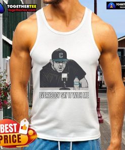 Coastal Carolina baseball tank top featuring 'Everybody Say It With Me' design, perfect for fans and warm weather wear.