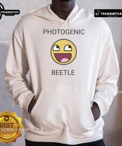 Smiley meme beetle hoodie design featuring a vibrant official face graphic, perfect for casual wear and meme lovers.