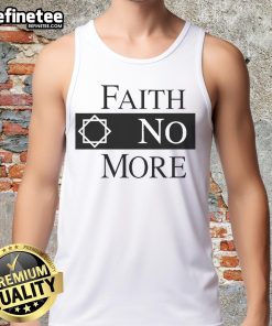 Official Faith No More classic logo white tank top featuring bold logo design, perfect for fans and casual wear.