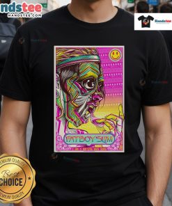 Official Fatboy Slim Baum Festival poster t-shirt design for Bogota, Colombia, June 1, 2025.