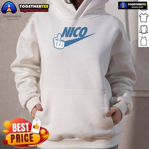 Official Fck Nico Dallas Mavericks Hoodie featuring team colors and logo, perfect for fans and casual wear.