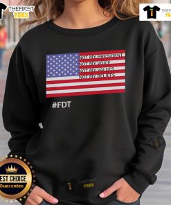 Official FDT 'Not My President' sweatshirt showcasing bold text design, perfect for expressing your values and beliefs.