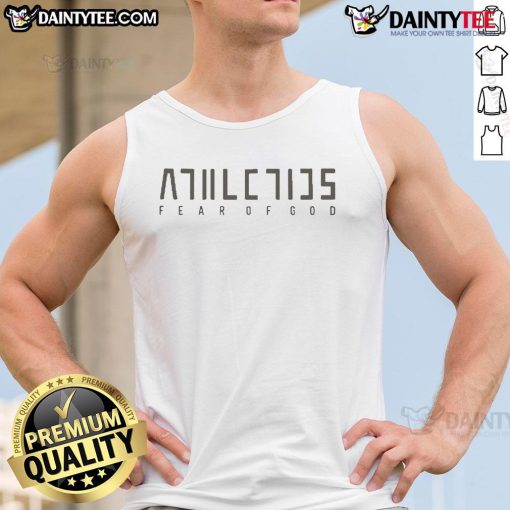 Official Fear Of God Athletics quick-dry jersey performance tank top in black, perfect for workouts and athletic wear.