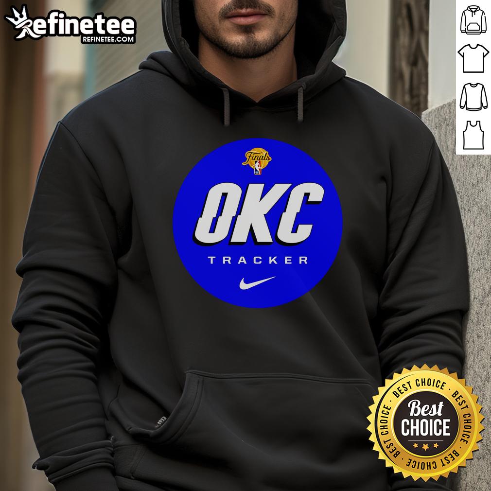 Official Finals Okc Tracker Logo Hoodie Official Finals OKC Tracker Logo Hoodie featuring vibrant design and comfortable fit for fans of Oklahoma City basketball.