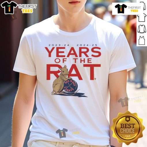 Official Florida Hockey Years Of The Rat T-Shirt featuring a bold design, perfect for fans celebrating the team's history.