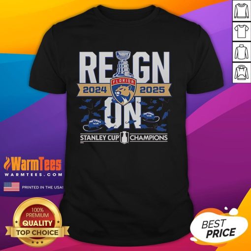 Official Florida Panthers 2024-2025 Back-To-Back Stanley Cup Champions T-Shirt showcasing team pride and celebration.
