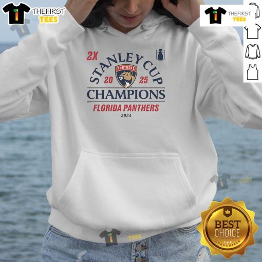 Official Florida Panthers 2024-2025 Back To Back Stanley Cup Champions top line hoodie, showcasing team pride and style.