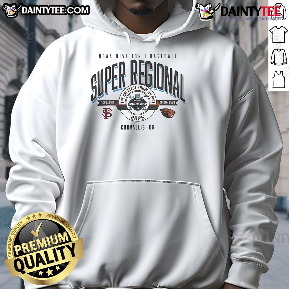 Official Florida State Vs Oregon State Beavers NCAA D1 Baseball Super Regional 2025 Hoodie Official Florida State vs Oregon State Beavers NCAA D1 Baseball Super Regional 2025 hoodie showcasing team logos.