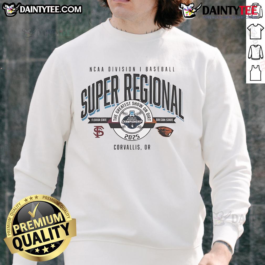 Official Florida State Vs Oregon State Beavers NCAA D1 Baseball Super Regional 2025 Sweatshirt Official Florida State vs Oregon State Beavers NCAA D1 Baseball Super Regional 2025 sweatshirt featuring team logos.