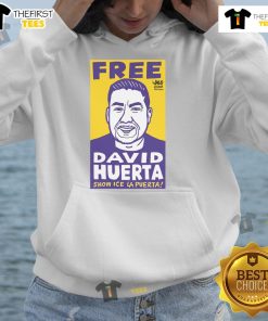 David Huerta official hoodie from the Free David Huerta Show, featuring ICE LA Puerta design and vibrant colors.