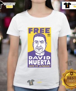 Official Free David Huerta Show ICE LA Puerta Ladies Tee featuring vibrant graphic design and stylish fit for women.