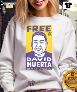 Official Free David Huerta Show ICE LA Puerta sweatshirt featuring vibrant design and stylish fit for fans.