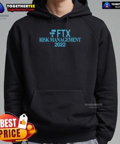 Official FTX Risk Management 2022 hoodie worn by SBF, featuring logo and stylish design for crypto enthusiasts.