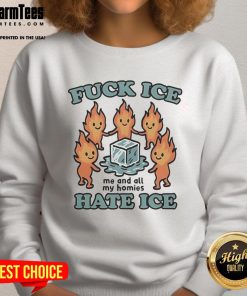 Official Fuck Ice Hate Ice sweatshirt featuring bold text, perfect for fans expressing their style and attitude.