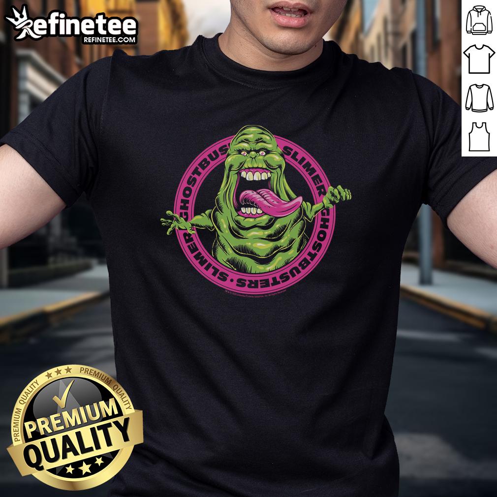 Official Ghostbusters Frozen Empire Slimer T Shirt Official Ghostbusters Frozen Empire Slimer T-Shirt featuring vibrant design of Slimer from the Ghostbusters franchise.