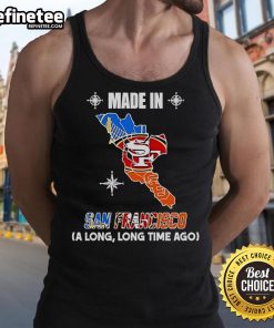 Golden State 49ers Giants tank top featuring vintage logos in a map design, made in San Francisco.