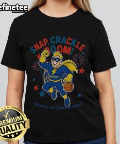Official Golden State Warriors Snap Crackle Boom Independence Day Ladies Tee showcasing team spirit and patriotic style.
