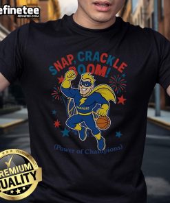 Golden State Warriors Snap Crackle Boom T-Shirt for Independence Day, celebrating champions in vibrant team colors.