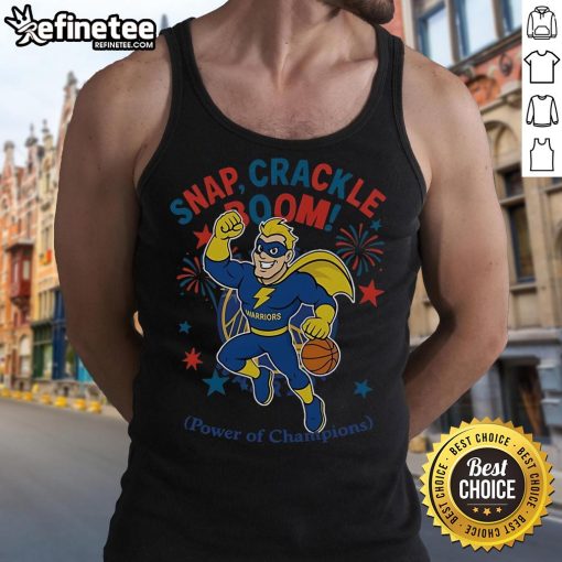 Alt Text: Official Golden State Warriors Snap Crackle Boom Independence Day tank top featuring vibrant team colors and logo.