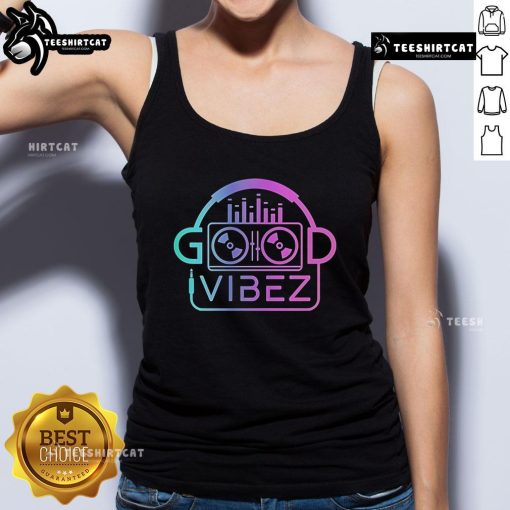 Official Good Vibez DJ Tank Top featuring vibrant graphics, perfect for summer music festivals and casual wear.