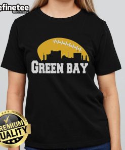 Official Green Bay City Skyline Football Ladies Tee featuring stylish skyline design and team colors for fans.