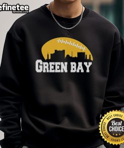 Official Green Bay City Skyline Football Sweatshirt featuring vibrant skyline design and team colors.