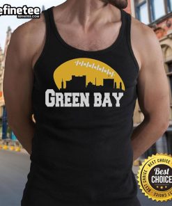 Official Green Bay City Skyline Football Tank Top featuring a stylish skyline design and vibrant team colors.